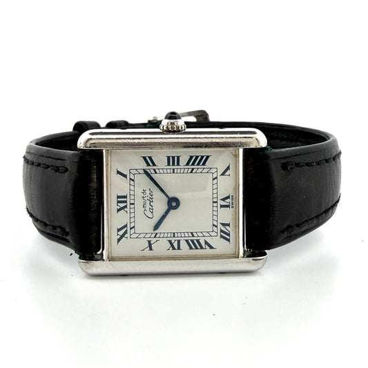 Cartier Must Tank Vermeil Quartz Watch Sterling Silver Large Model Vintage 1990s, main view
