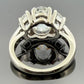 Natural 1.55ct GIA Elongated Oval Diamond Three-Stone Ring 14KW G SI1 Half Moon