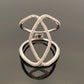 14K White Gold Freeform Open Diamond Ring 0.48CTW Round Brilliant Pave Size 7 by Devine & Co — setting detail