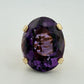 Vintage 14K Yellow Gold Large Oval Amethyst Cocktail Ring ~50ct, 17.7g