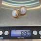 Vintage 14K Gold Mabe Pearl Omega Back Earrings 14mm 8.90g Estate