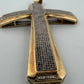 Massive 14K/10K Gold and Diamond Cross Pendant 17.7 Grams 3.5" Large Cross, close-up detail