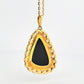 Large Triangular Black Opal Doublet Pendant with Round Crystal Opals 18 13g 14K by Devine & Co — side view