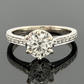 14K White Gold Engagement Ring GIA .96ct Round Natural Diamond SI1 I Size 4.75 by Devine & Co — side view