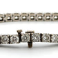 14K White Gold Natural Round Diamond Tennis Bracelet 9.80 ctw 7" G-H VS-SI by Devine & Co — stone detail