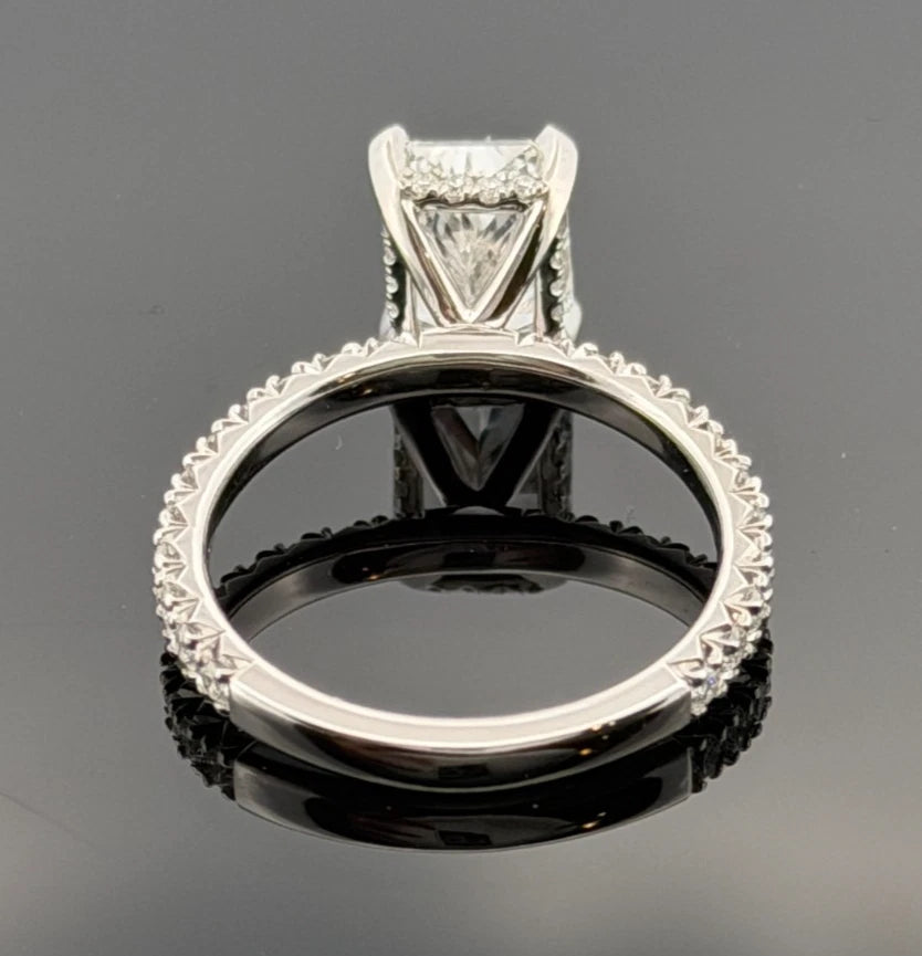 Platinum Solitaire Diamond Engagement Ring Natural Radiant 2.50ct F/VS2 GIA Sz 7 by Devine & Co — side view