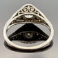 Art Deco Style Platinum Old European Cut Diamond Ring SI1 J Size 5.25