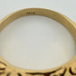 Vintage 15K Yellow Gold Pink Gemstone & Diamond Chip Ring Size 6 Estate