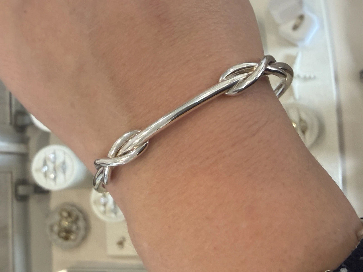 Tiffany & Co. Sterling Silver Double Hitch Knot Cuff Bracelet
