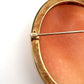 Large Hand-Carved Shell Cameo Brooch Pendant 14K Yellow Gold Estate