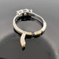 14K White Gold 3 Old European Cut Natural Diamond Ring Arthritic Shank Estate