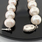 Cultured Pearl Necklace Strand Near Round/Oblong Silver Clasp 17" 11.8-13.4mm