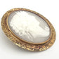 Vintage Hand-Carved Shell Cameo Brooch Pendant 14K Yellow Gold Estate