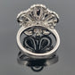 18K White Gold Pave Diamond Flower Ring 1.39ctw Natural Diamonds Size 6 by Devine & Co — detail view