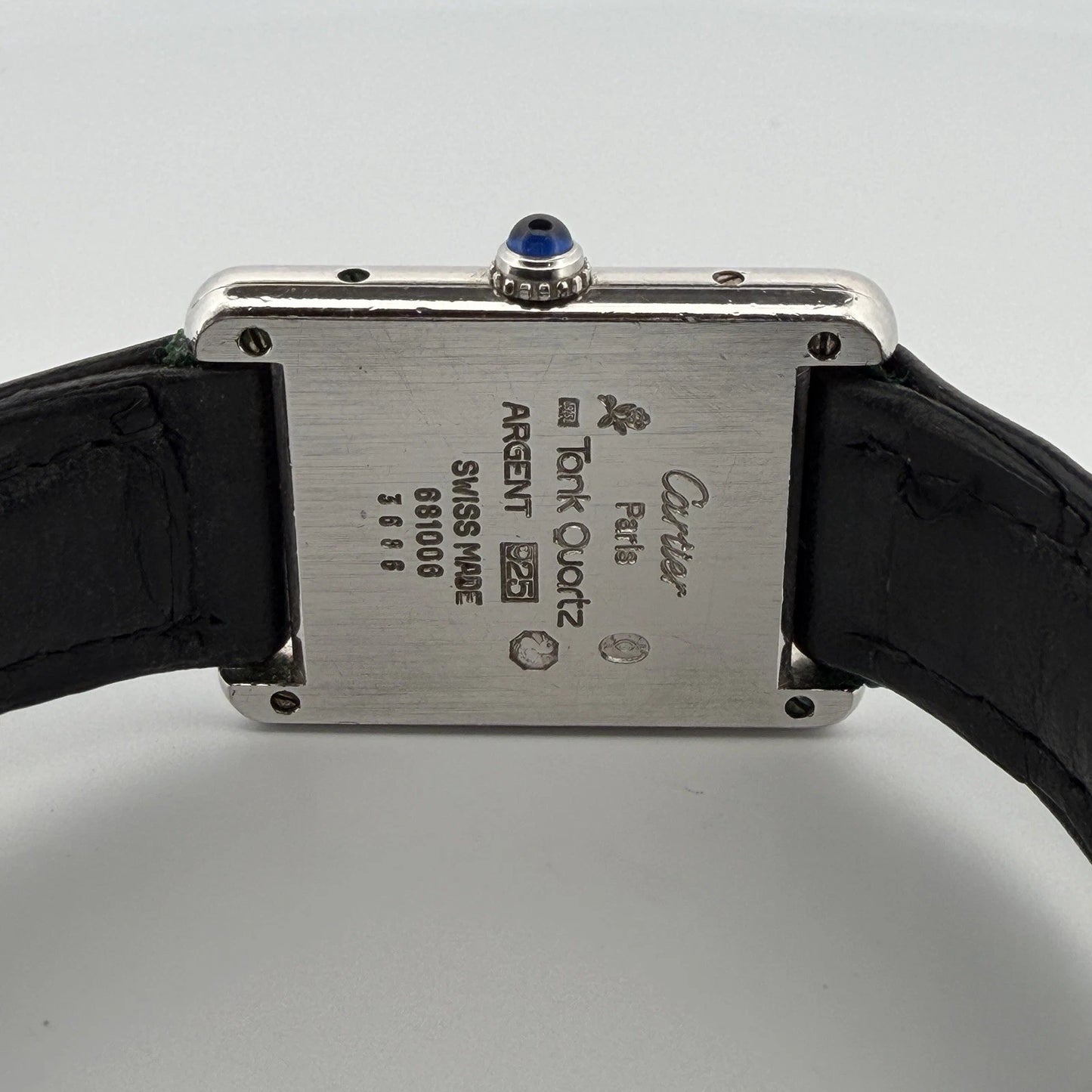 Cartier Must Tank Vermeil Quartz Watch Sterling Silver Large Model Vintage 1990s, case detail