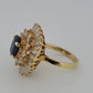 Estate 14K Yellow Gold Natural Sapphire & Diamond Ballerina Ring by Devine & Co — detail view