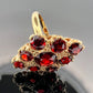 Vintage 14K Gold Garnet Cluster Ring Fishtail Setting Size 5 Estate 7.50g