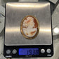 Large Hand-Carved Shell Cameo Brooch Pendant 14K Yellow Gold Estate