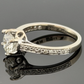 14K White Gold Engagement Ring GIA .96ct Round Natural Diamond SI1 I Size 4.75 by Devine & Co — detail view