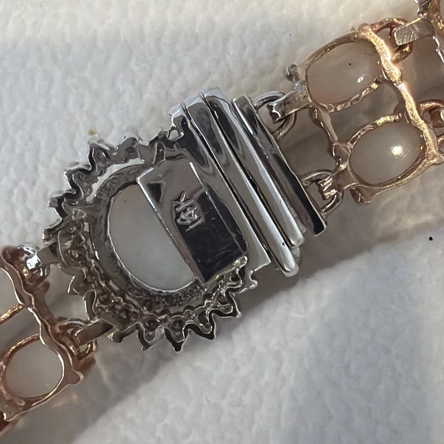14K Rose & White Gold Opal Diamond Necklace 37.50CTW 55.98g NWT