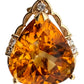 16.76ct Pear Citrine & Diamond Slide Pendant 14K Yellow Gold Estate