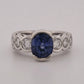 Natural Oval Sapphire Diamond Ring 18K Gold 2.75ctw Sapphire 1.00ctw Dia Sz 5 by Devine & Co — close-up