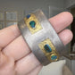 Boulder Opal Inlay Wide Cuff Bracelet 925 Sterling Silver 14K Gold 67g 30mm