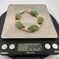 Vintage 14K Yellow Gold Jadeite Jade 5 Cabochon Bracelet 7” Estate