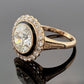 Vintage 3.00ctw Natural Diamond Circular Brilliant Halo Ring GIA Report 14K/15K, side detail