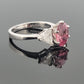 Platinum Natural Padparadscha Sapphire Trillion Diamond Ring 2.16ct .70ctw AIGS by Devine & Co — detail view