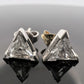 Platinum Triangular Trillion Diamond Stud Post Earrings .95ctw H SI1-VS1 Estate