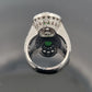 18K White Gold Tsavorite & Diamond Ring 1.51ct Oval Tsavorite 1.02ctw Diamonds by Devine & Co — close-up