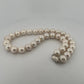 Cultured Pearl Necklace Strand Near Round/Oblong Silver Clasp 17" 11.8-13.4mm