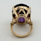 Vintage 14K Yellow Gold Large Oval Amethyst Cocktail Ring ~50ct, 17.7g