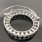 14K White Gold Natural Sapphire & Diamond Circle Pendant Brooch Estate