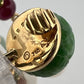 Seaman Schepps Canton Drop Jade, Ruby, Pearl Clip Earrings 18K Gold 17.37g