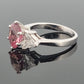 Platinum Natural Padparadscha Sapphire Trillion Diamond Ring 2.16ct .70ctw AIGS by Devine & Co — close-up