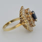 Estate 14K Yellow Gold Natural Sapphire & Diamond Ballerina Ring by Devine & Co — close-up