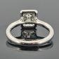 14K White Gold Emerald Cut Diamond Ring 0.72ct VS2 J, Halo Diamonds 0.34ctw by Devine & Co — setting detail