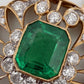Natural Colombian Emerald and Diamond Pendant Necklace 18K Yellow Gold GIA Report, pendant detail