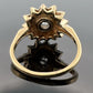 14K Yellow Gold 1.15ct Old European Cut Diamond Flower Ring H I2 Estate Sz 7.5