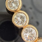 14K Yellow Gold Natural Diamond Bezel Necklace Woven Mesh Chain 18"