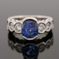 Natural Oval Sapphire Diamond Ring 18K Gold 2.75ctw Sapphire 1.00ctw Dia Sz 5 by Devine & Co — setting detail