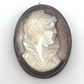 Vintage 800 Silver Mother of Pearl Cameo Pendant Brooch 38x30mm 9.23g by Devine & Co