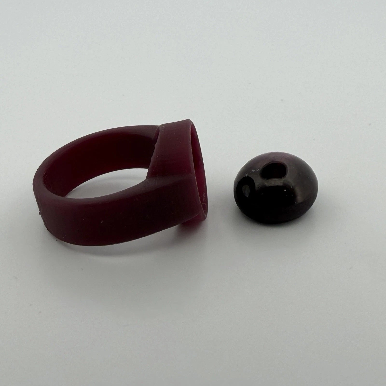 23.48 Carat Natural Oval Cabochon Star Ruby GIA Certified No Heat With Ring Mold, scale detail