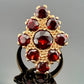 Vintage 14K Gold Garnet Cluster Ring Fishtail Setting Size 5 Estate 7.50g