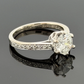 14K White Gold Engagement Ring GIA .96ct Round Natural Diamond SI1 I Size 4.75 by Devine & Co — close-up