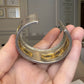 Boulder Opal Inlay Wide Cuff Bracelet 925 Sterling Silver 14K Gold 67g 30mm
