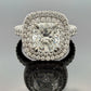 GIA Certified 1.90ct Natural Cushion Cut Diamond Double Halo Engagement Ring Plt