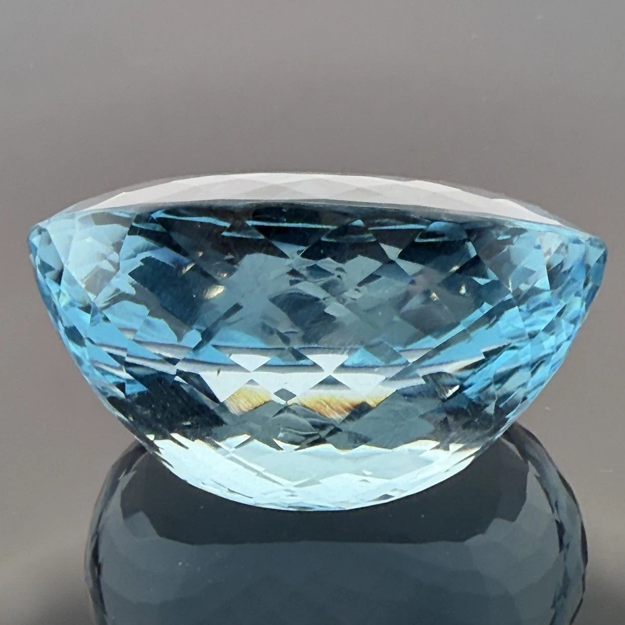 224 CT Loose Swiss Blue Topaz Oval Faceted Brilliant Checkerboard Cut Gemstone